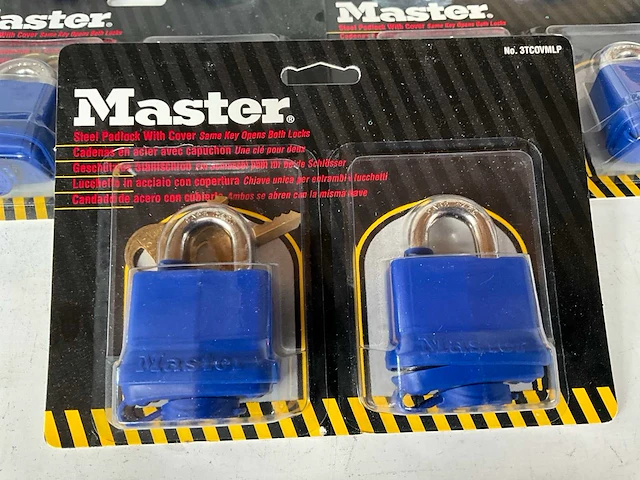 Master lock 2-pack hangsloten blauw (5x) - afbeelding 2 van  3