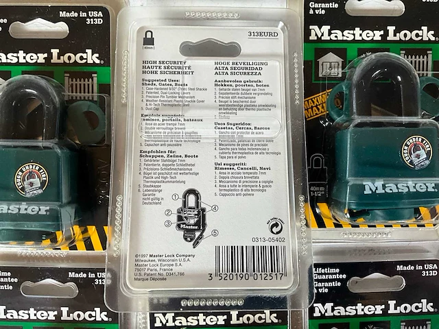 Master lock 313d hangslot groen (8x) - afbeelding 3 van  4