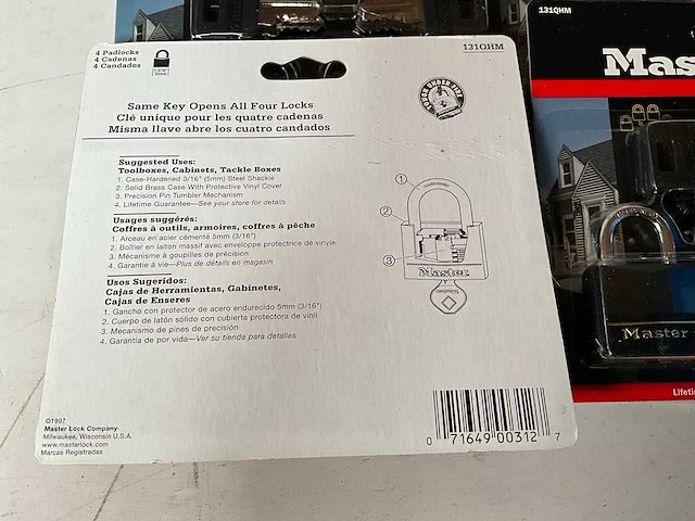Master lock 4-pack hangsloten (8x) - afbeelding 4 van  4