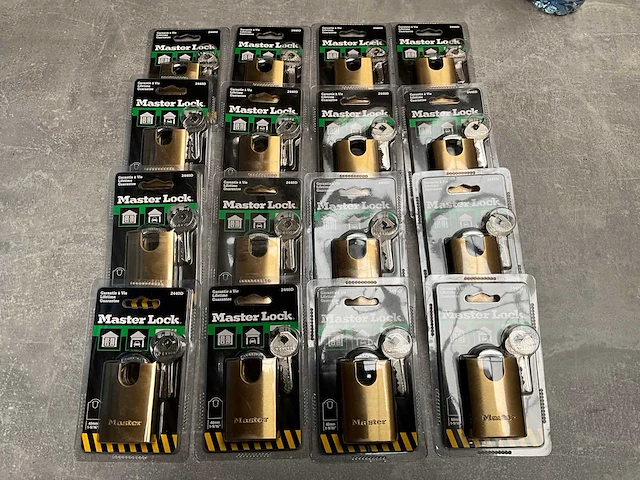 Master lock hangslot geschikt voor hokken, garage’s en omheiningen (16x) - afbeelding 1 van  4