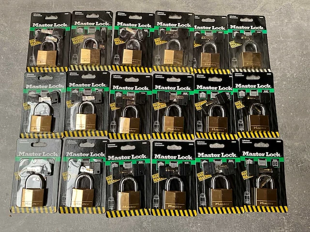 Master lock hangslot geschikt voor hokken, poorten etc. (18x) - afbeelding 1 van  4