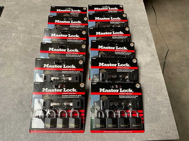 Master lock hangslot set van 4 stuks (12x) - afbeelding 1 van  4