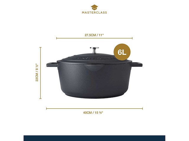 Masterclass ovaal gegoten aluminium bakschaal, 6 l - afbeelding 4 van  10