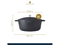 Masterclass ovaal gegoten aluminium bakschaal, 6 l - afbeelding 4 van  10