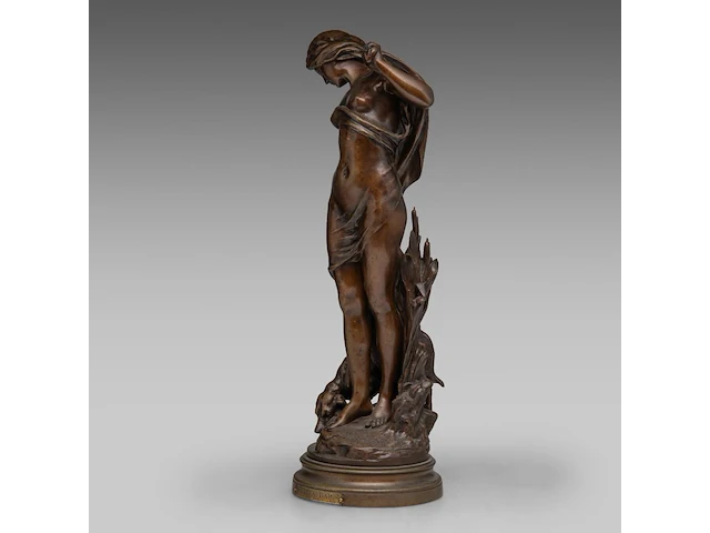 Mathurin moreau (1822-1912), 'diane au bain', patinated bronze 51 cm. (20.07 in.) - afbeelding 2 van  9