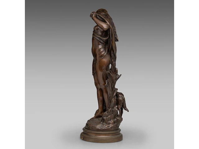 Mathurin moreau (1822-1912), 'diane au bain', patinated bronze 51 cm. (20.07 in.) - afbeelding 3 van  9