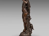 Mathurin moreau (1822-1912), 'diane au bain', patinated bronze 51 cm. (20.07 in.) - afbeelding 3 van  9