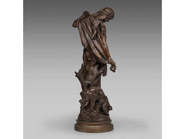 Mathurin moreau (1822-1912), 'diane au bain', patinated bronze 51 cm. (20.07 in.) - afbeelding 4 van  9