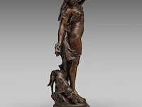 Mathurin moreau (1822-1912), 'diane au bain', patinated bronze 51 cm. (20.07 in.) - afbeelding 5 van  9