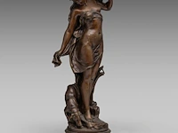 Mathurin moreau (1822-1912), 'diane au bain', patinated bronze 51 cm. (20.07 in.) - afbeelding 6 van  9