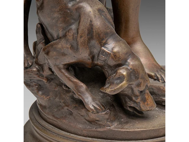 Mathurin moreau (1822-1912), 'diane au bain', patinated bronze 51 cm. (20.07 in.) - afbeelding 8 van  9