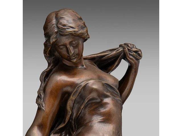 Mathurin moreau (1822-1912), 'diane au bain', patinated bronze 51 cm. (20.07 in.) - afbeelding 9 van  9