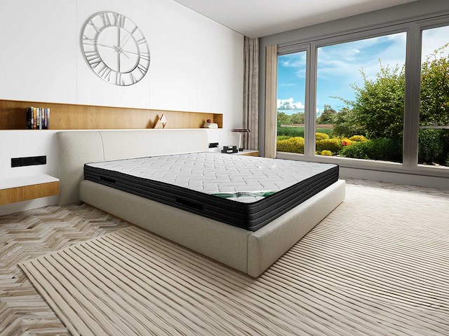Matras 180 x 200 cm schuim- en bamboe-tikkende matras 25 cm dik - afbeelding 1 van  9