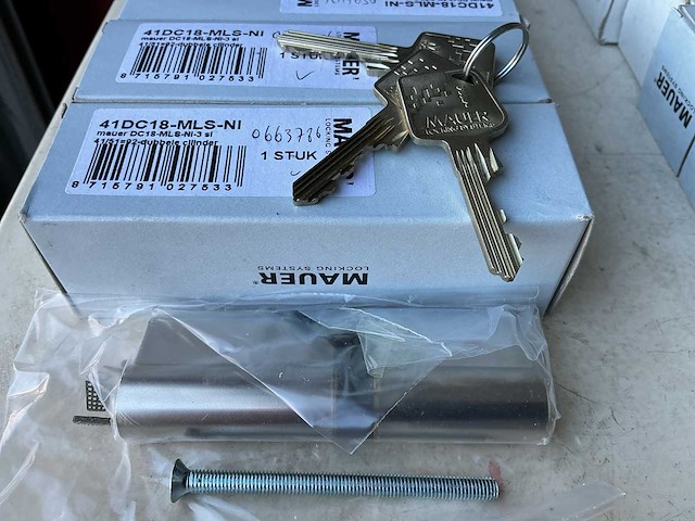 Mauer 41dc18-mls-ni 41/51 partij cilinder sloten inclusief 3 sleutels - afbeelding 1 van  1