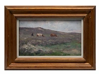 Maurice hagemans (1852-1917), grazing cows in a landscape, oil on canvas 21 x 36.5 cm. (8.26 x 14.36 in.), frame: 37.5 x 53 cm. (14.75 x 20.87 in.) - afbeelding 2 van  6
