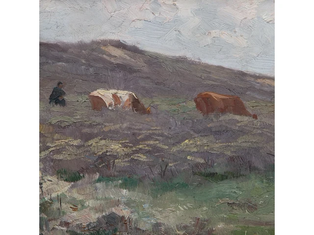 Maurice hagemans (1852-1917), grazing cows in a landscape, oil on canvas 21 x 36.5 cm. (8.26 x 14.36 in.), frame: 37.5 x 53 cm. (14.75 x 20.87 in.) - afbeelding 5 van  6