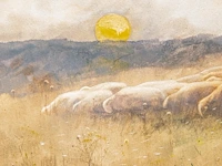 Maurice hagemans (1852-1917), shepherd with his flock of sheep, watercolour on paper 36 x 53 cm. (14.16 x 20.87 in.), frame: 46 x 63 cm. (18.10 x 24.80 in.) - afbeelding 6 van  6