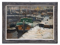 Maurice seghers (1883-1959), a pair of views with boats, oil on cardboard 24 x 34 cm. (9.44 x 13.39 in.), frame: 28.5 x 38.5 cm. (11.22 x 15.16 in.) - afbeelding 5 van  7