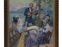 Maurice toussaint (1882-1974), a pleasant company at an alpine lake, pastel on paper 42 x 29.5 cm. (16.53 x 11.60 in.), frame: 49.5 x 36.5 cm. (19.48 x 14.36 in.) - afbeelding 2 van  8