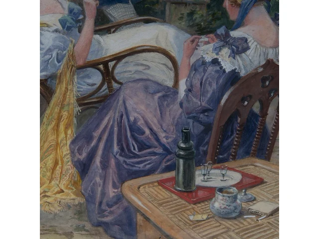 Maurice toussaint (1882-1974), a pleasant company at an alpine lake, pastel on paper 42 x 29.5 cm. (16.53 x 11.60 in.), frame: 49.5 x 36.5 cm. (19.48 x 14.36 in.) - afbeelding 6 van  8