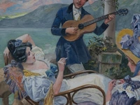 Maurice toussaint (1882-1974), a pleasant company at an alpine lake, pastel on paper 42 x 29.5 cm. (16.53 x 11.60 in.), frame: 49.5 x 36.5 cm. (19.48 x 14.36 in.) - afbeelding 7 van  8