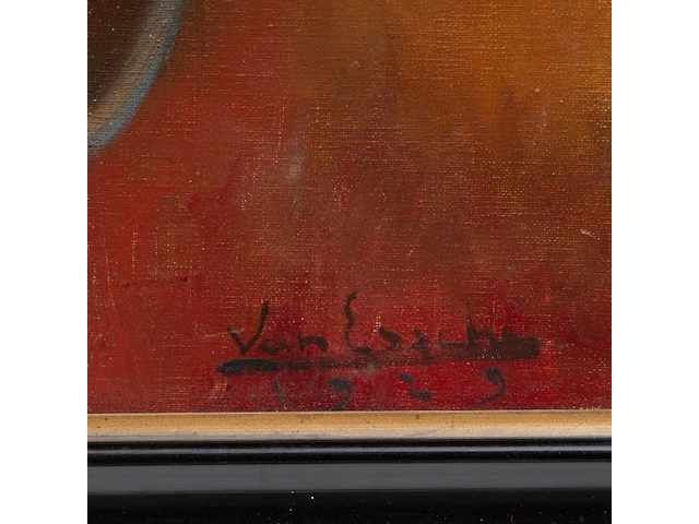 Maurice van essche (1906-1977), portrait of a farmer, 1929, oil on canvas 60 x 50 cm. (23.62 x 19.67 in.), frame: 72 x 62 cm. (28.35 x 24.41 in.) - afbeelding 4 van  5