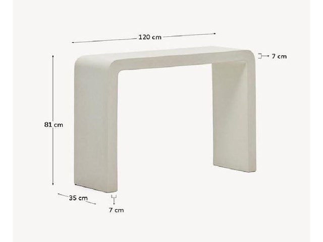 Mauritius consoletafel in kalkmortel - afbeelding 3 van  4