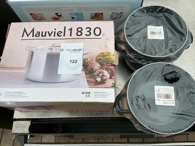 Mauviel 1830 inhoud 5.7 liter kookketel + mosselkookpotten - afbeelding 1 van  2