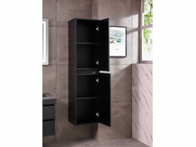 Mawialux badkamermeubel 1-persoons 80cm mat zwart - afbeelding 9 van  37