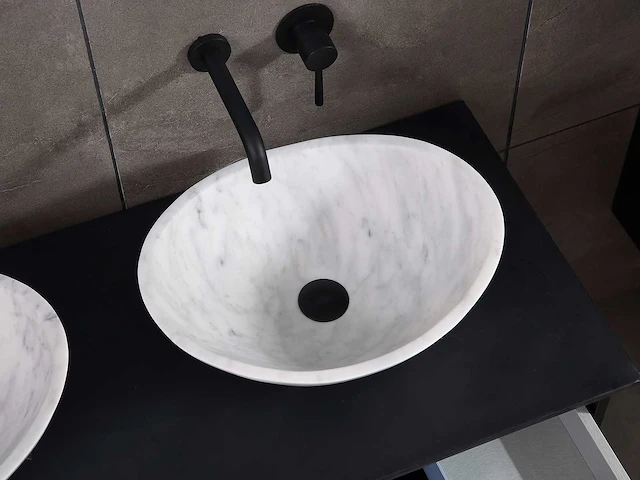 Mawialux badkamermeubel 2-persoons 120cm - mat zwart met (hangkast) - afbeelding 11 van  25