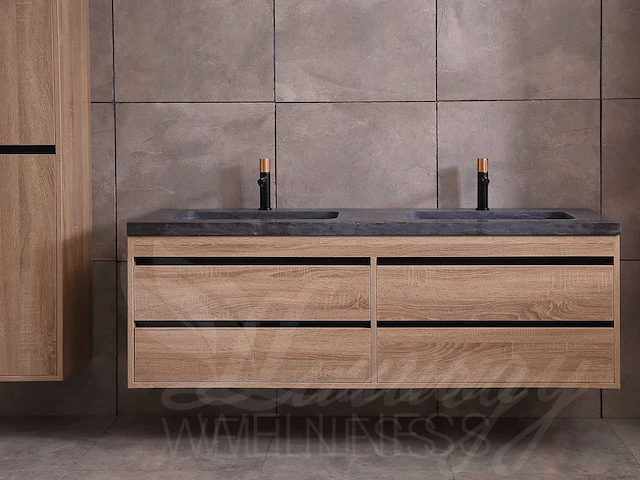 Mawialux badkamermeubel 2-persoons 160cm bruin eiken met hangkast - afbeelding 5 van  53