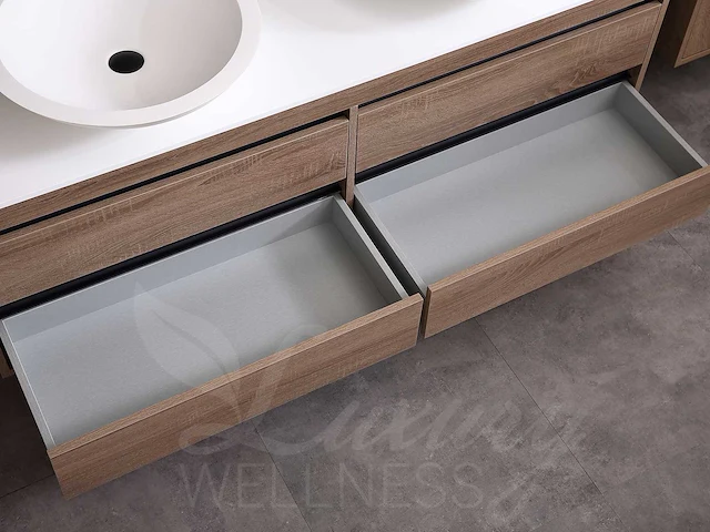 Mawialux badkamermeubel 2-persoons 160cm bruin eiken met hangkast - afbeelding 22 van  53