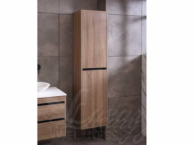 Mawialux badkamermeubel 2-persoons 160cm bruin eiken met hangkast - afbeelding 44 van  53