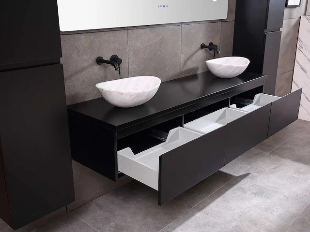 Mawialux badkamermeubel mat zwart 180cm - afbeelding 10 van  42
