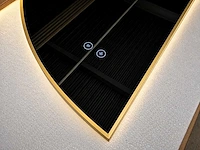 Mawialux decoratieve halve maan led spiegel in 180 of 200cm (zonder rand of mat zwart/goud rand) - afbeelding 14 van  19