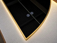 Mawialux decoratieve halve maan led spiegel in 180 of 200cm (zonder rand of mat zwart/goud rand) - afbeelding 16 van  20