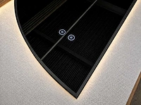 Mawialux decoratieve halve maan led spiegel in 180 of 200cm (zonder rand of mat zwart/goud rand) - afbeelding 4 van  7