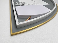 Mawialux decoratieve halve maan led spiegel in 180 of 200cm (zonder rand of mat zwart/goud rand) - afbeelding 5 van  7