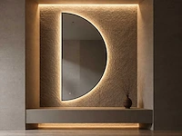 Mawialux decoratieve halve maan led spiegel in 180 of 200cm (zonder rand of mat zwart/goud rand) - afbeelding 5 van  8