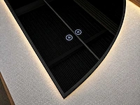 Mawialux decoratieve halve maan led spiegel in 180 of 200cm (zonder rand of mat zwart/goud rand) - afbeelding 7 van  8