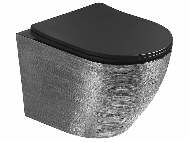 Mawialux design inbouw wandcloset met closetzitting - geborsteld zilver - afbeelding 1 van  5