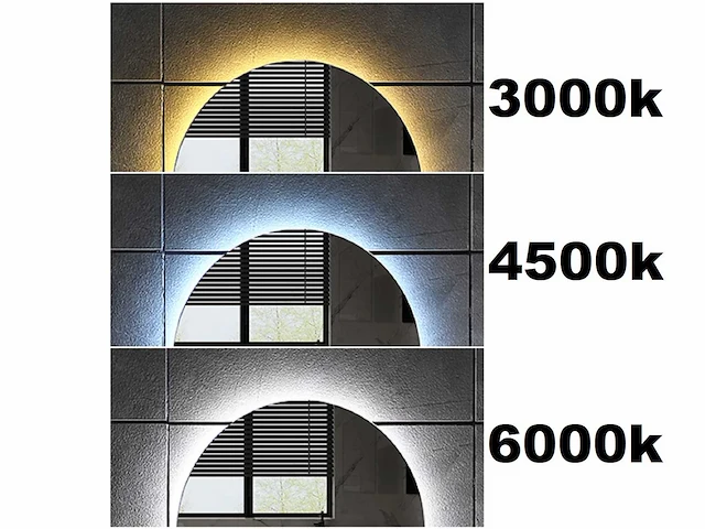 Mawialux design led spiegel half rond (diverse maten) - afbeelding 2 van  14