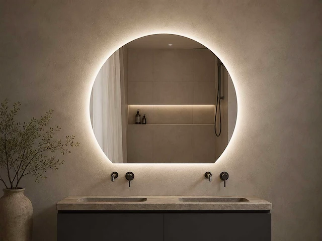 Mawialux design led spiegel half rond (diverse maten) - afbeelding 1 van  14