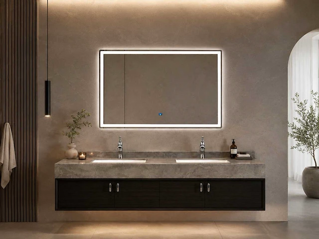 Mawialux design led spiegel met beweging sensor (80/100/120cm breedte keuze) - afbeelding 4 van  11
