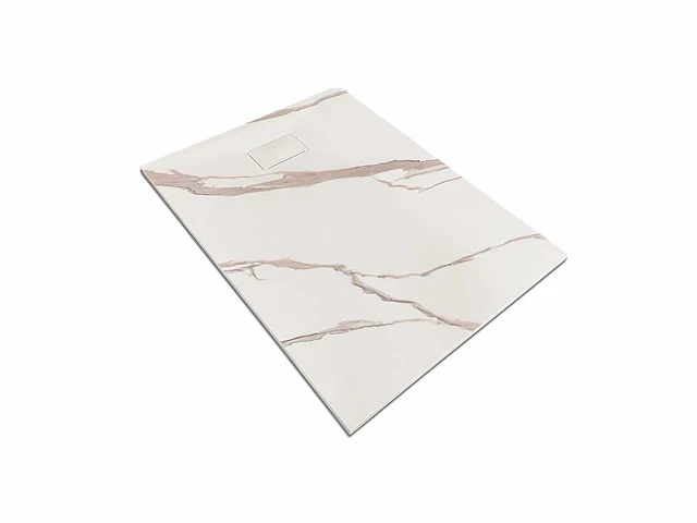 Mawialux douchebak 120x90cm - wit marmer - afbeelding 1 van  4