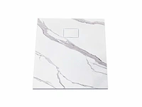 Mawialux douchebak 90x90cm - wit marmer - afbeelding 2 van  4
