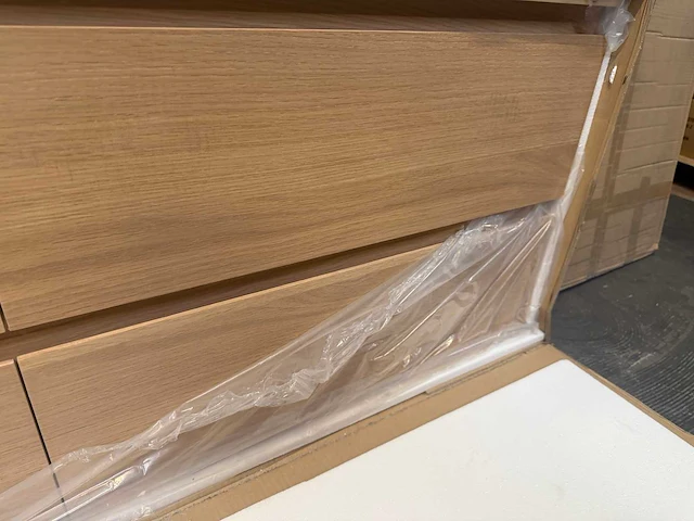 Mawialux eikenhout badkamermeubel - 100cm eiken natural - (met hangkast) - afbeelding 3 van  7