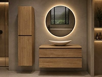 Mawialux eikenhout badkamermeubel - 100cm eiken natural - (met hangkast)