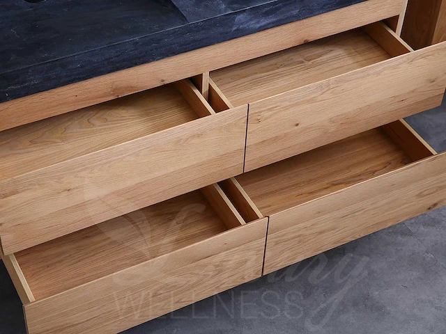 Mawialux eikenhout badkamermeubel 120cm (eiken natural) met (hangkast) - afbeelding 13 van  49