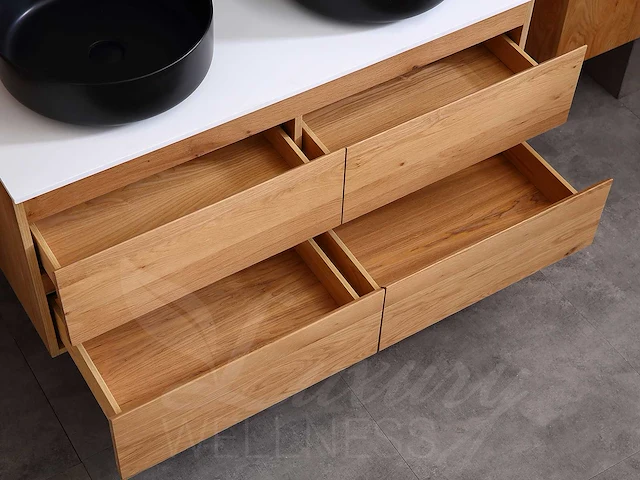 Mawialux eikenhout badkamermeubel 120cm (eiken natural) met (hangkast) - afbeelding 28 van  49